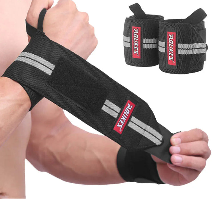 Pair of Weightlifting Wrist Wraps Gym Straps For Powerlifting & Strength Training