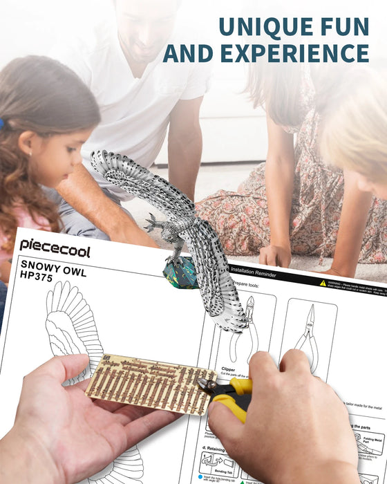 Snowy Owl 3D Metal Puzzle Kit For Adults