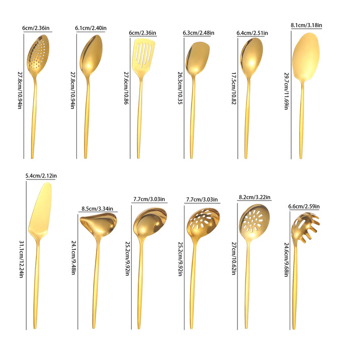 12 Piece Stainless Steel Tableware Set For Hotel Restaurant And Buffet Use