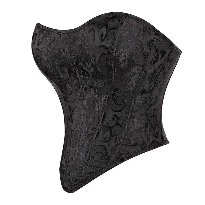 Summer Jacquard Lace Up Boned Corset Plus Size S-6Xl Zip Closure