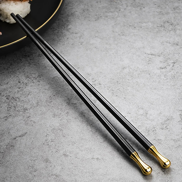 5 Pairs Korean & Japanese Alloy Chopsticks Reusable Sushi Sticks