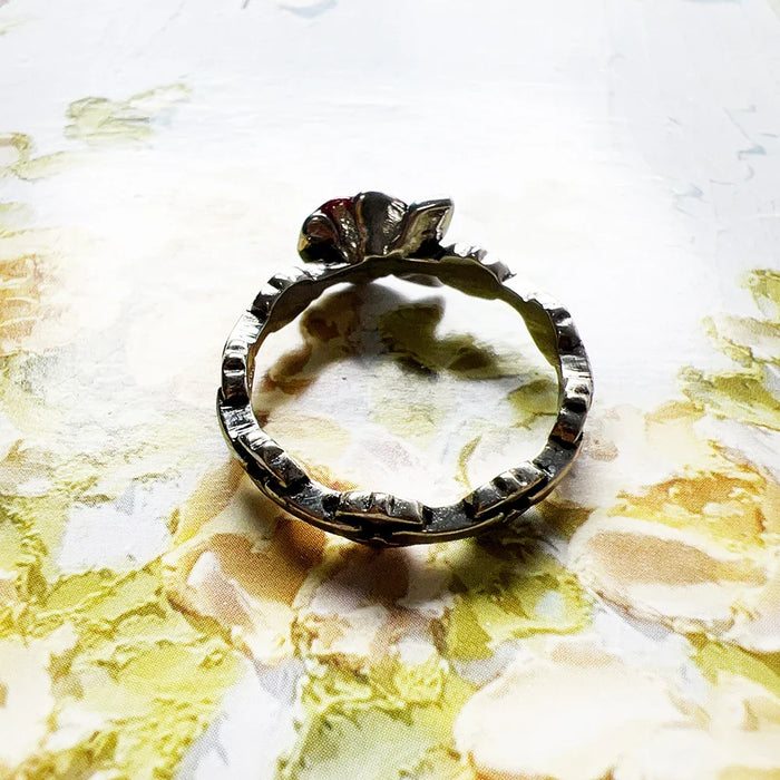 925 Sterling Silver Romantic Gift Rose Ring European Design Fine Jewelry For Women