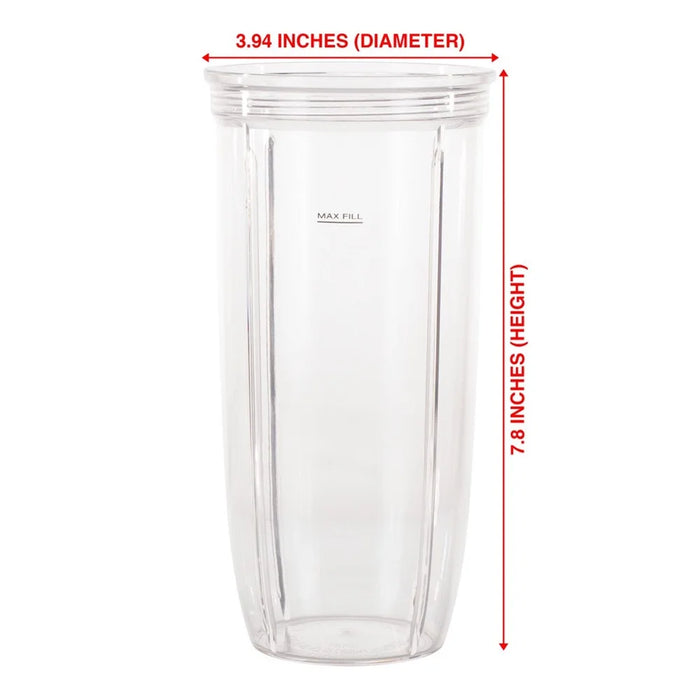 3 Pack 32 Oz Cup And To-Go Lid Replacement Parts Compatible With Nutribullet Pro 1000 Combo And Select Blenders