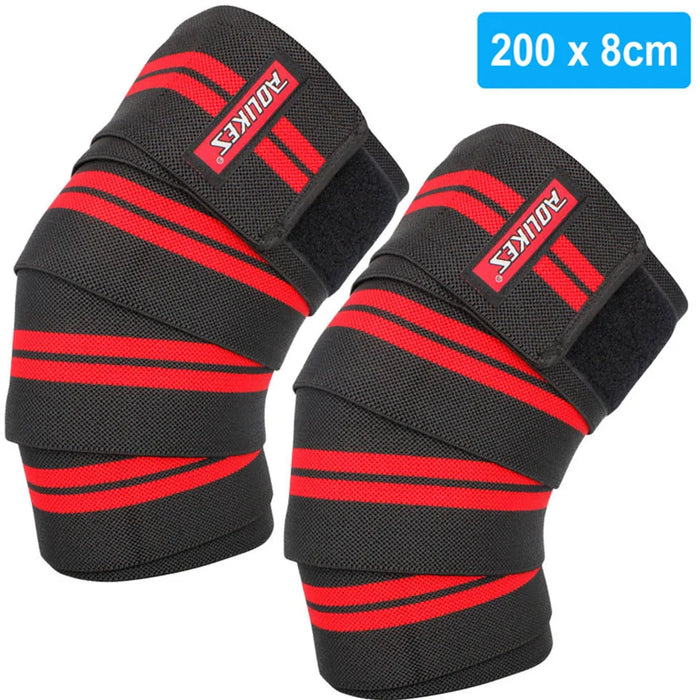 2 Pack Flexible Knee Wraps For Weightlifting Support For Squats Leg Press & Cross Training
