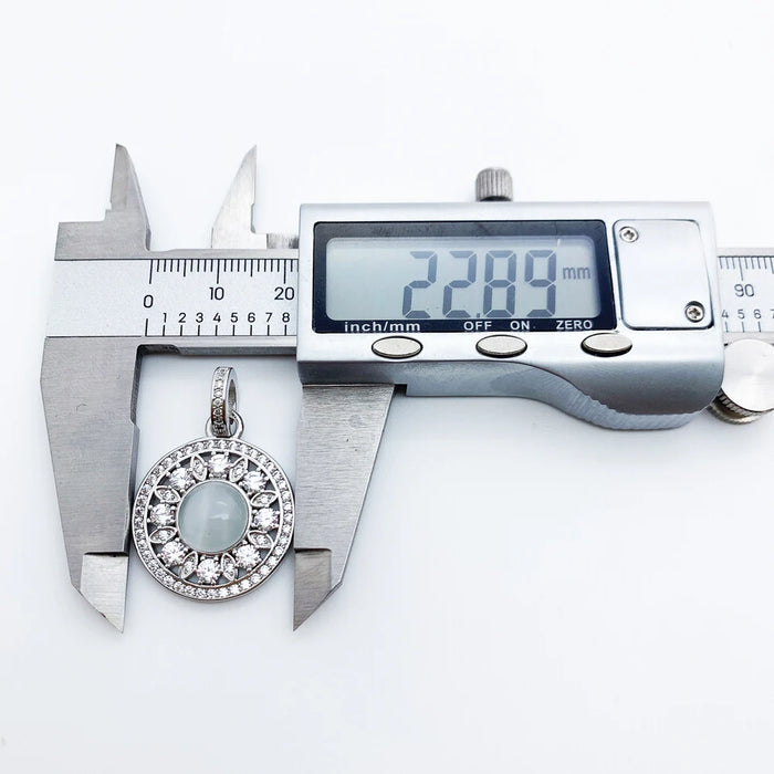 925 Sterling Silver Romantic White Stone Pendant Accessory For Women