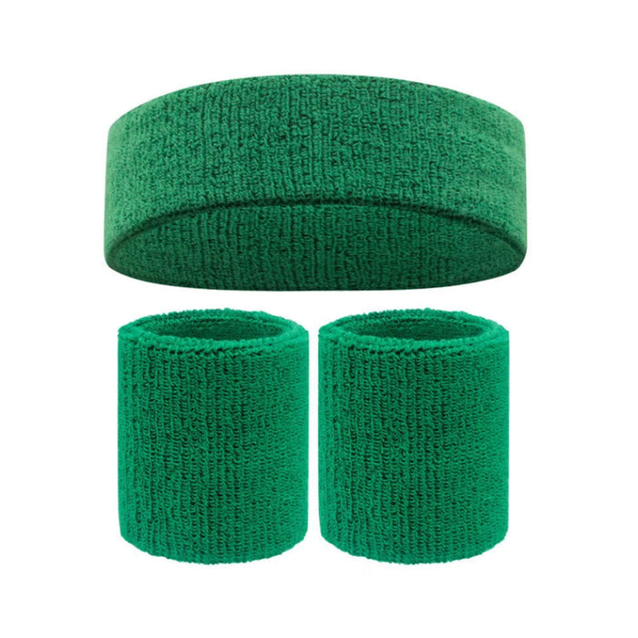 3 Piece Sports Headband & Wristband Set For Men & Women