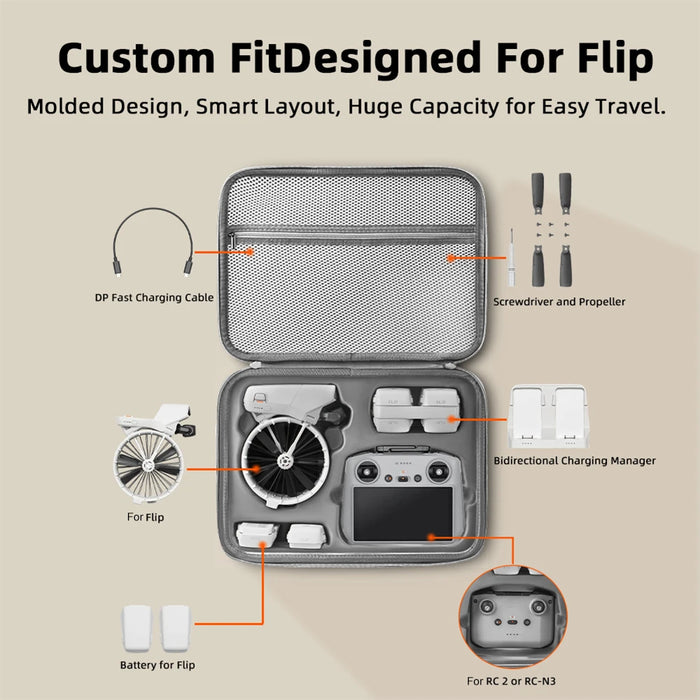 For Dji Flip Storage Bag Portable Carrying Case Shockproof Travel Storage Bag Hard Shell Waterproof Protective Case For Dji Flip