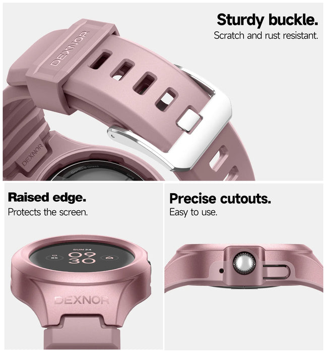 For Google Pixel Watch 41Mm Raised Bezel Rugged Grade Shockproof Sport Band Case With Built In Adjustable Band