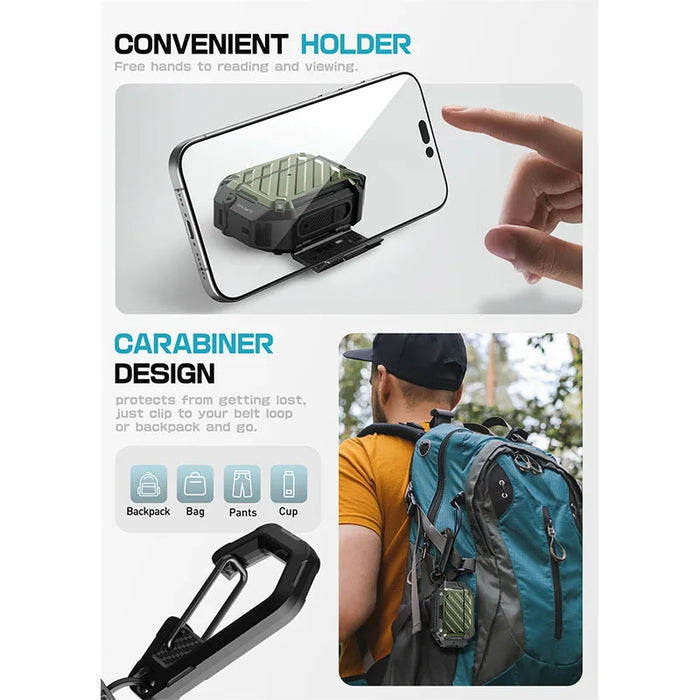 For Apple Airpods Pro 3 3Rd Gen Ub Mag Ip68 Waterproof Anti-Scratch Hard Shell Case With Lock & Carabiner