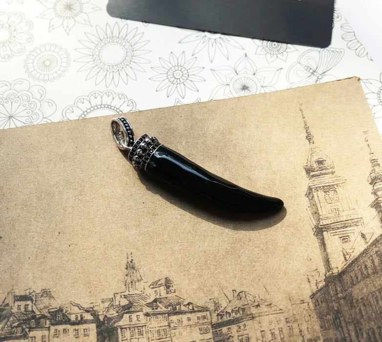 925 Sterling Silver Rebel Punk Tooth Skull Pendant Fine Jewelry For Men & Women