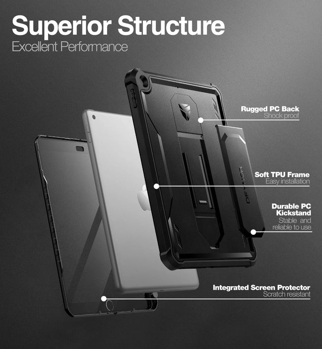 For Ipad 9.7 Inch 6Th / 5Th Generation Built In Screen Protector Heavy Duty Shockproof Protective Case With Pen Holder