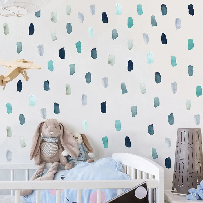 25 Watercolour Paint Strokes Wall Stickers For Kids Room Decor