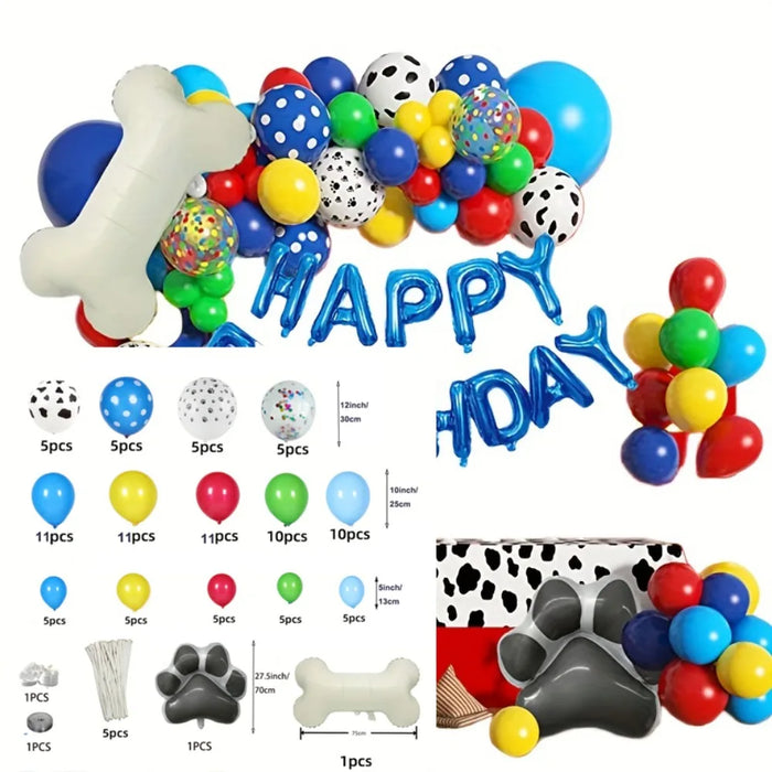 107Pcs Balloon Garland Arch Set Dog Theme Party Birthday Celebration Decoration Home Scene Party Decoration Supplies