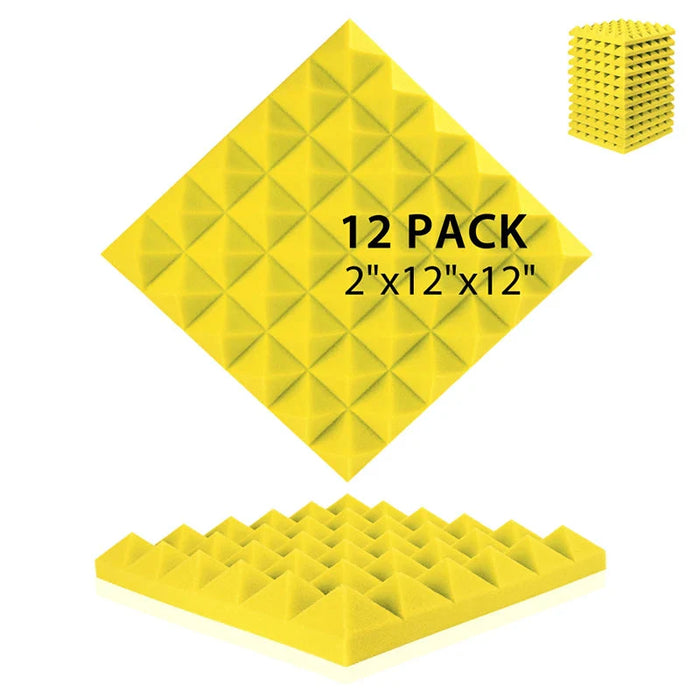 12 Pieces Soundproof Wall Panels For Ktv Room Studio Acoustic Foam Treatment