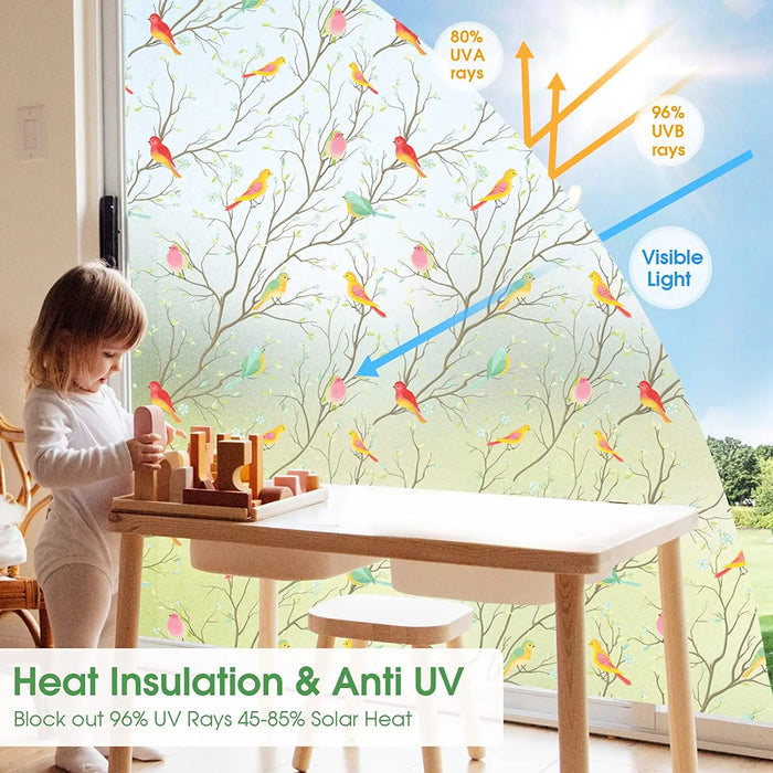 Decorative Stained Glass Window Film - Heat Blocking & Privacy