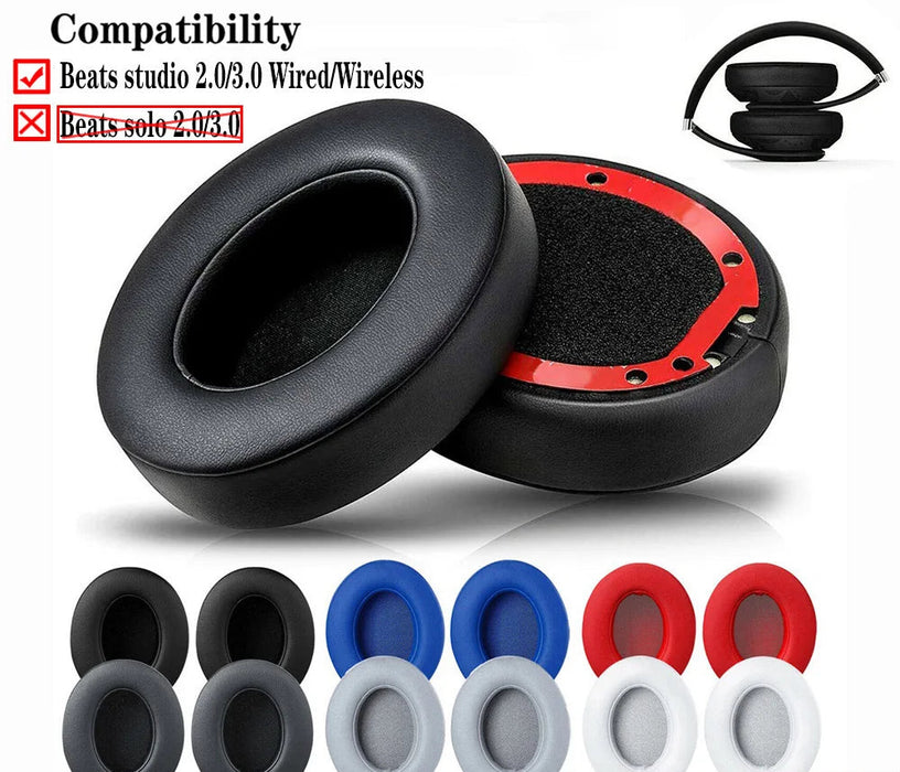 Pair of Wireless Wired Headphone Ear Pads For Beats Studio 2.0 3.0 Replacement Cushions