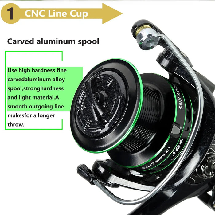 15 20Kg Max Drag Spinning Reel 5.2 1 Gear Ratio