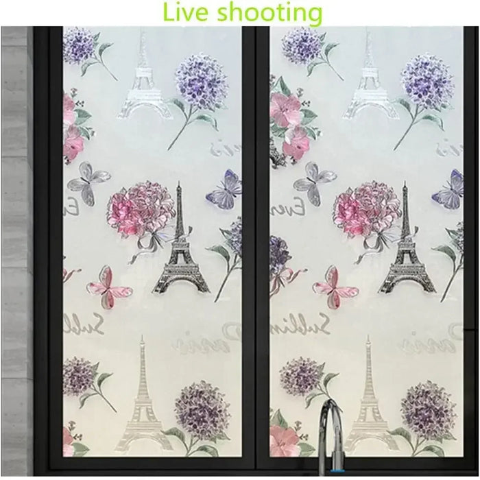 3D Sunscreen Blackout Film For Balcony & Bathroom Privacy - Pastoral American Design