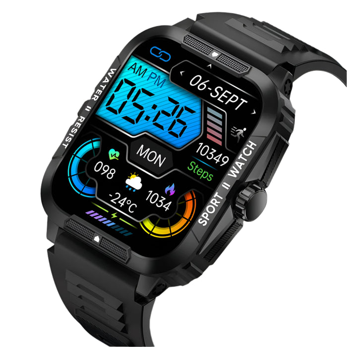 1.96 Inch 3Atm Ip68 Waterproof Military Smartwatch For Men