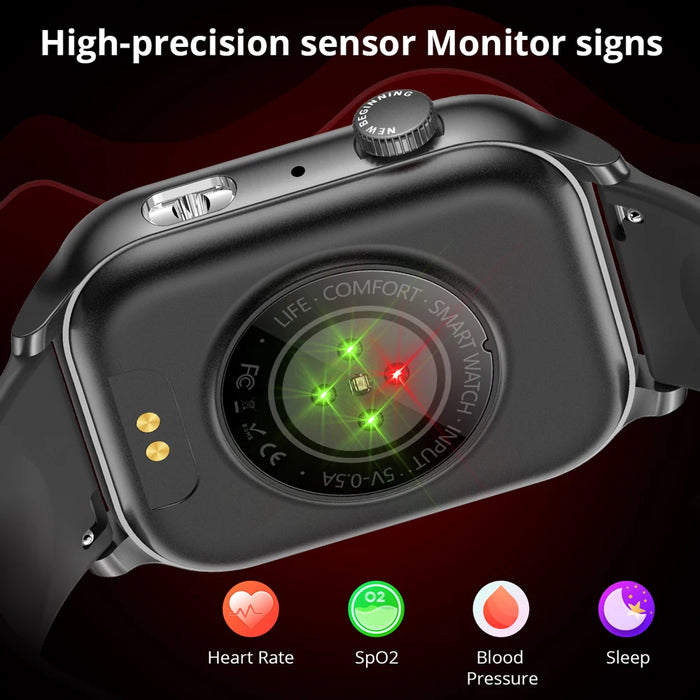 Unisex 1.95 Inch Hd Amoled Smartwatch With Voice Calling And Health Monitoring