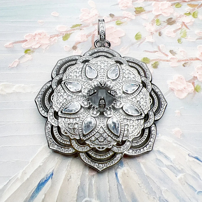 925 Sterling Silver Real Lotus Flower Pendant Romantic Gift For Women