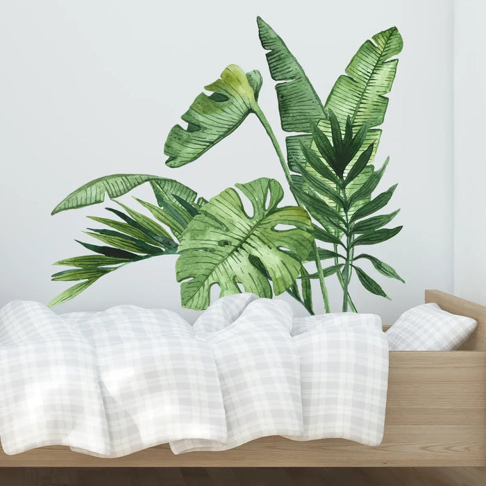 Tropical Green Turtle Leaf Wall Stickers For Room Decor Realistic & Stylish