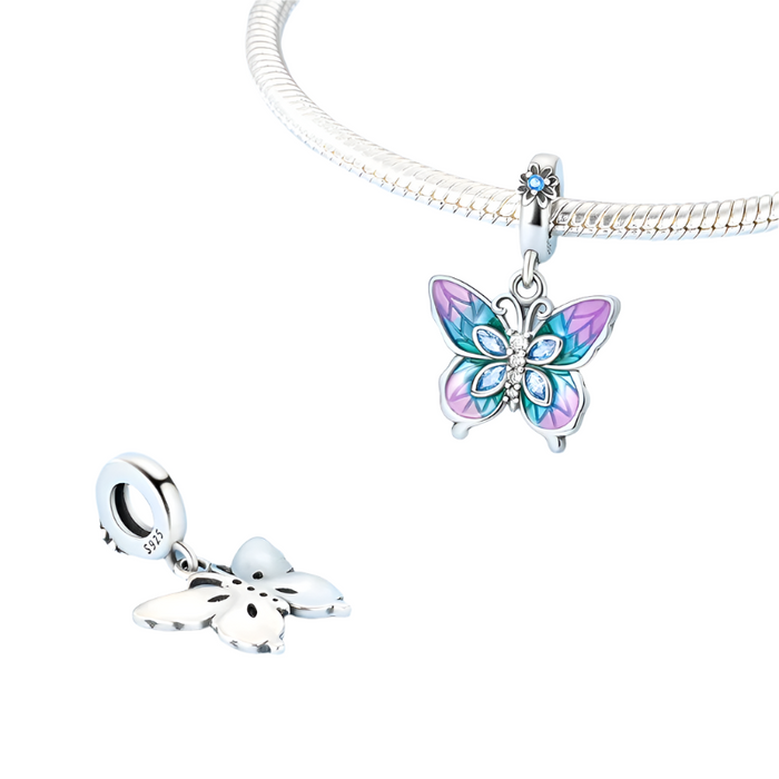 925 Sterling Silver Butterfly Pendant Fits Bracelet Diy Gift For Women