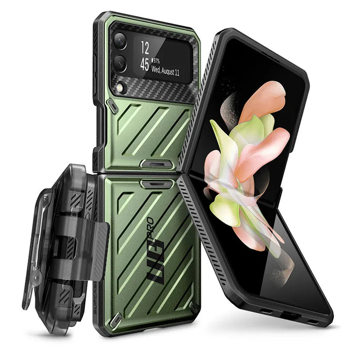 For Samsung Galaxy Z Flip 4 5G 2022 Release Ub Pro Full-Body Dual Layer Rugged Protective Case With Holster