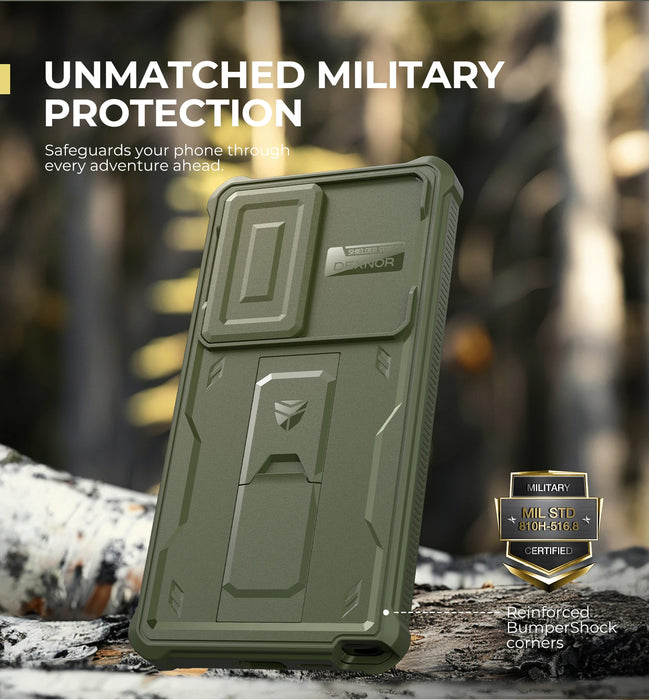 For Samsung Galaxy S25 / S25 Plus / S25 Ultra 2025 Full Body Shockproof Camera Case & Built-In Screen Protector Kickstand