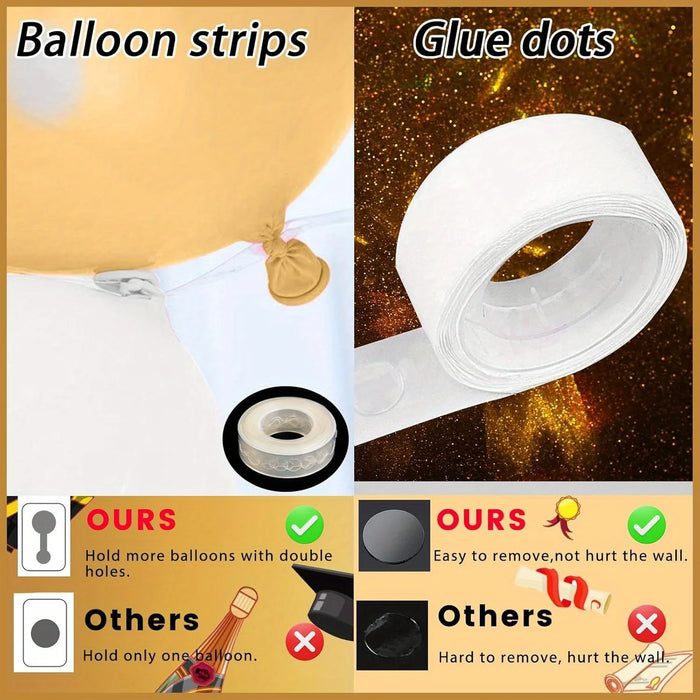 140Pcs Golden Balloon Wreath Arch Set Graduation Birthday Party Anniversary Business Celebration Spring / Summer Decoration