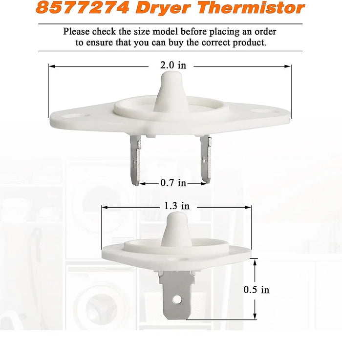 Dryer Thermistor For Whirlpool Kenmore Kitchenaid Dryers 3976615 Ap3919451 Wp8577274 Ps993287 3390292