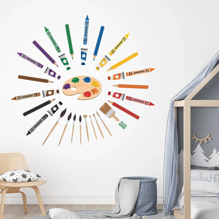 Cartoon Drawing Board Wall Stickers For Kids Room Decor