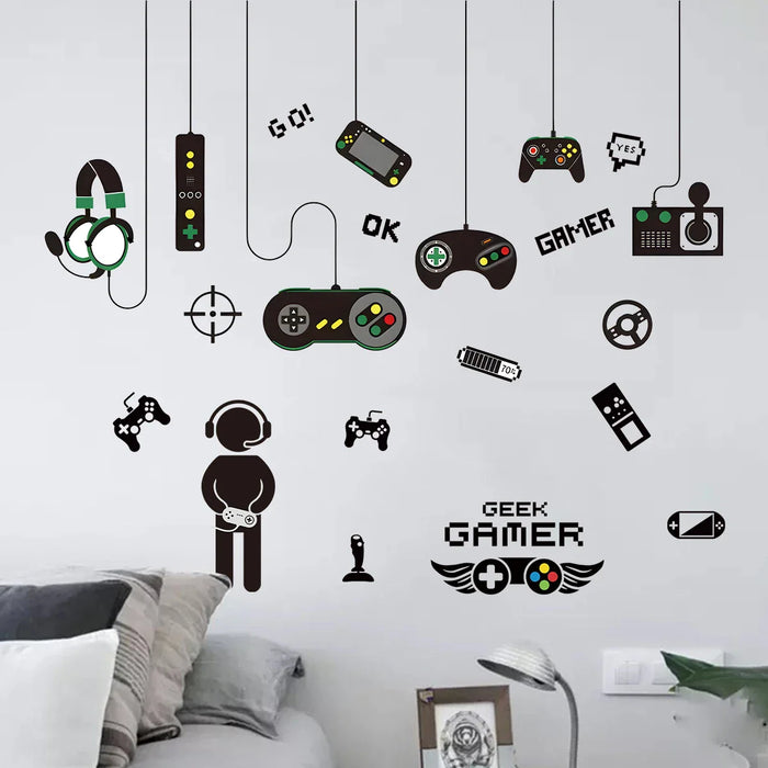2 Piece Game Controller Wall Stickers For Boys Room Decor