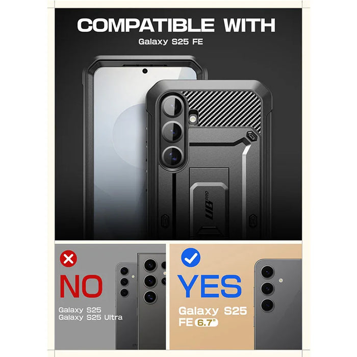 For Samsung Galaxy S25 Fe Ub Pro Heavy Duty Rugged Phone Case With Built-In Screen Protector & Belt-Clip & Stand
