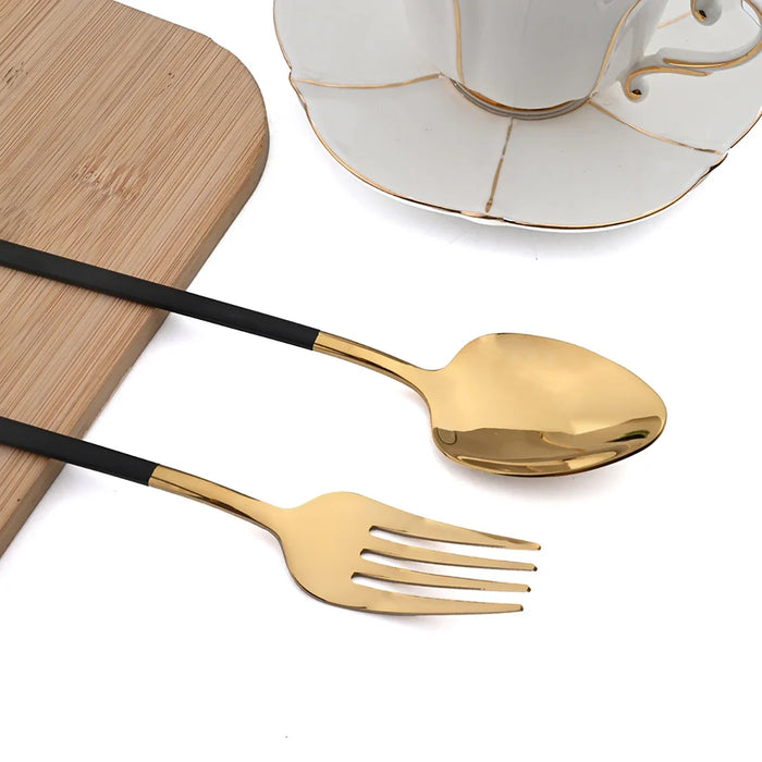 24 Piece Gold Stainless Steel Dinnerware Set With Gift Box