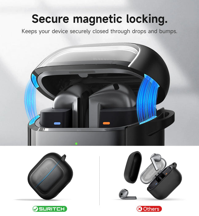 For Samsung Galaxy Buds 3 Pro / Galaxy Buds 3 Magnetic Bumper Rugged Shockproof Protective Case With Anti-Lost Keychain