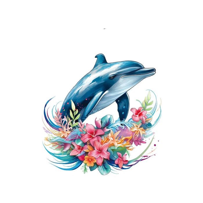 Flower Dolphin Wall Stickers For Bedroom Decor