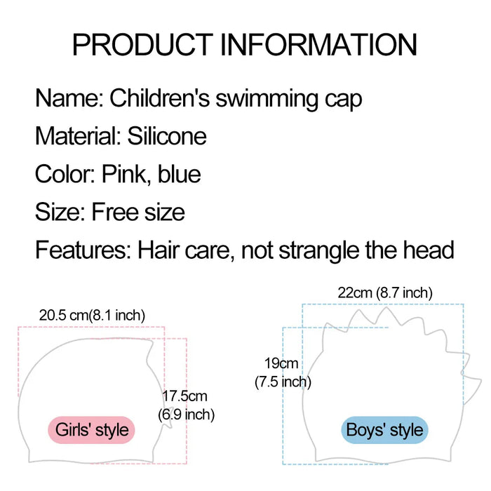 Kids' Cartoon Swimming Cap Waterproof & Ear Protecting For Pool Fun!