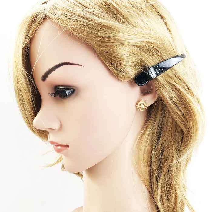 925 Sterling Silver Vintage Gold Lotus Stud Earrings