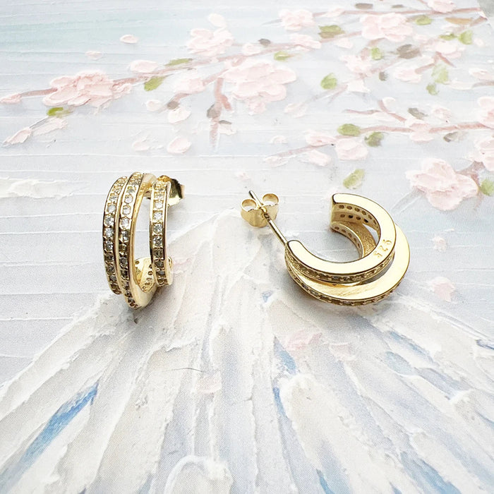 925 Sterling Silver Vintage Creole Hinged Hoop Earrings