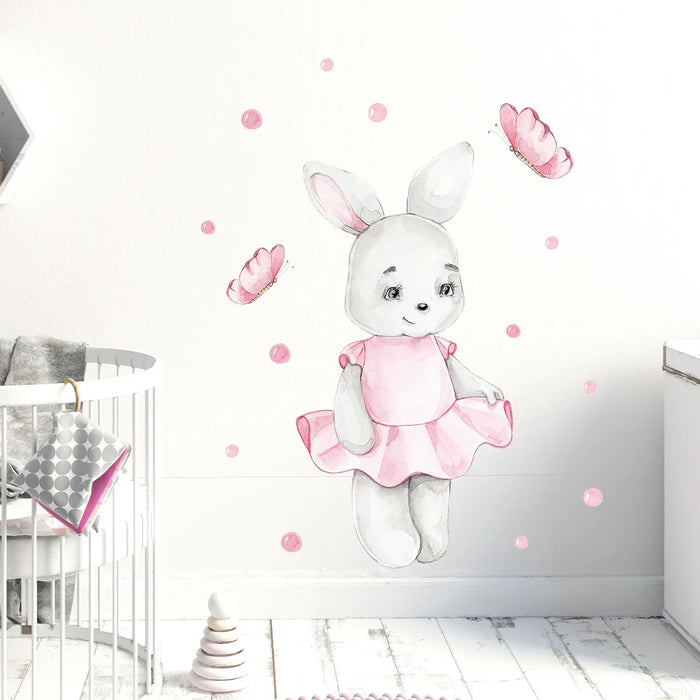 Adorable Rabbit Wall Sticker For Kids Room Decor
