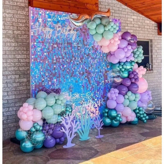 144Pcs Mermaid Tail Balloon Garland Arch Set - Mermaid Theme Party Birthday And Wedding Submarine Balloon - Party Supplies