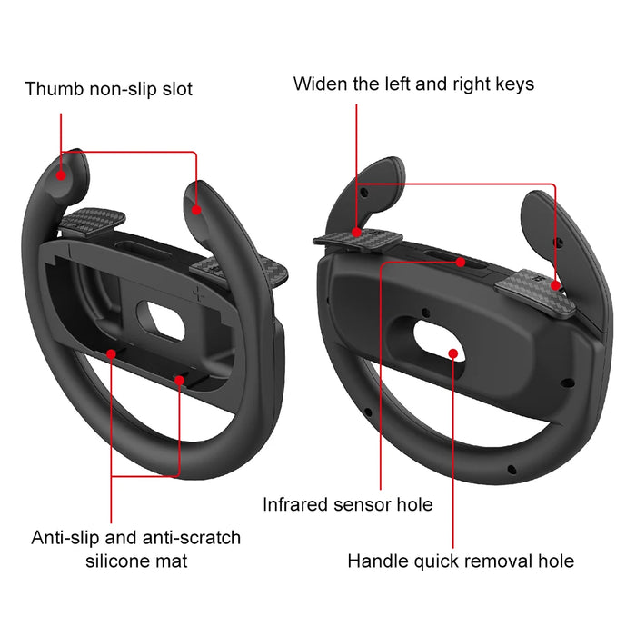 2Pcs / Set For Switch 2 Racing Steering Wheels Controller Gamepad Steering Wheel Controller Handle Holder For Switch 2 Accessories