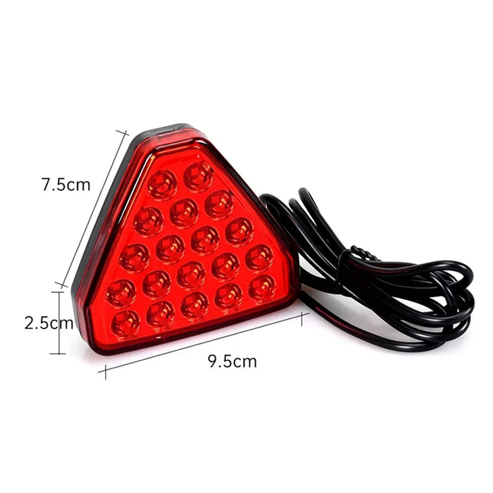 Universal 12V Led Car Brake Tail Light Red Triangle Reversing Stop Flash Warning Fog Lights