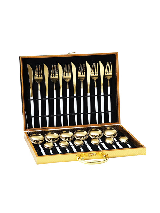 24 Piece High Grade Stainless Steel Tableware Set In Gift Box