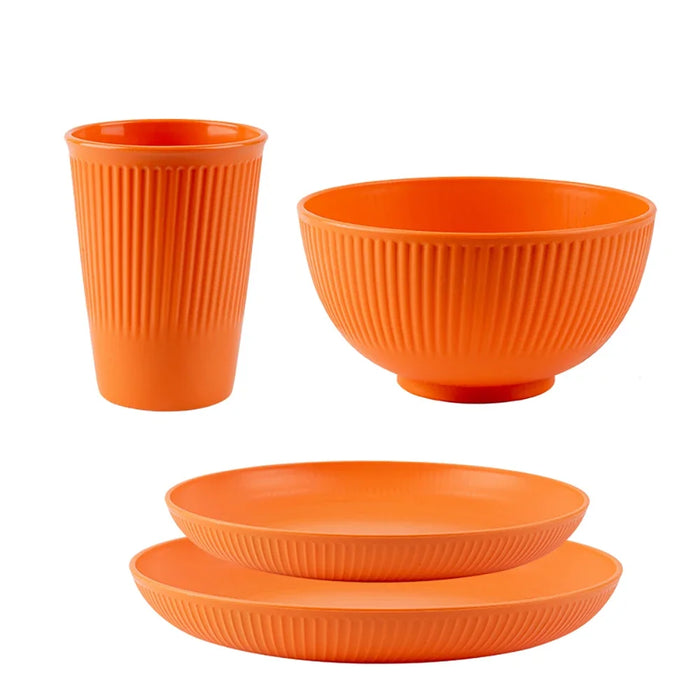 4 Piece Eco Friendly Tableware Set For Camping