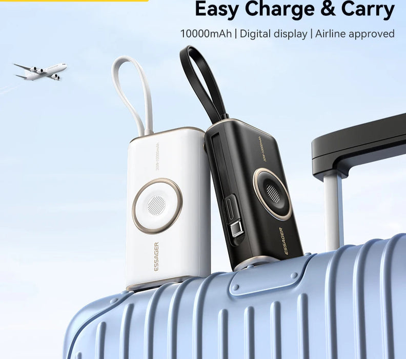 Portable Power Bank 30W 10000Mah With Cable For Iphone 16 15 Xiaomi Wireless Magnetic Charger For Apple Watch Series 9 8