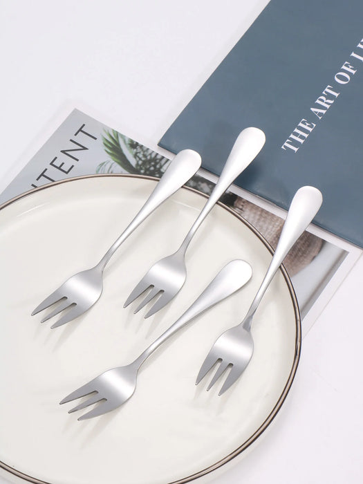 4 Piece Fruit & Dessert Fork Set For Delicate Cakes