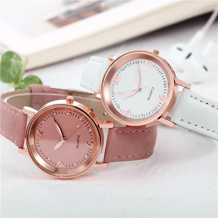 Leather Band Watch Arabic Dial