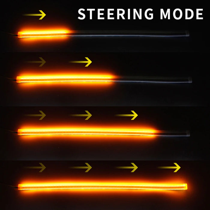 Truck Drl Day Light Strip Waterproof 24V-32V Turn Signal Start-Scan Fits Truck Headlights